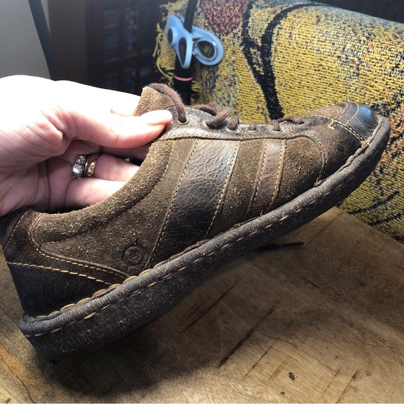 Born Shoes Womens 8.5 M Melissa Low top Sneaker Brown Leather Lace Up. - Picture 9 of 13